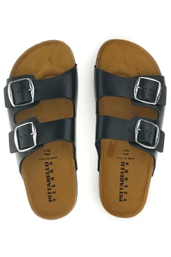 Ciabatte nero doppia fibbia Pittarello tierra 335A20630SR
