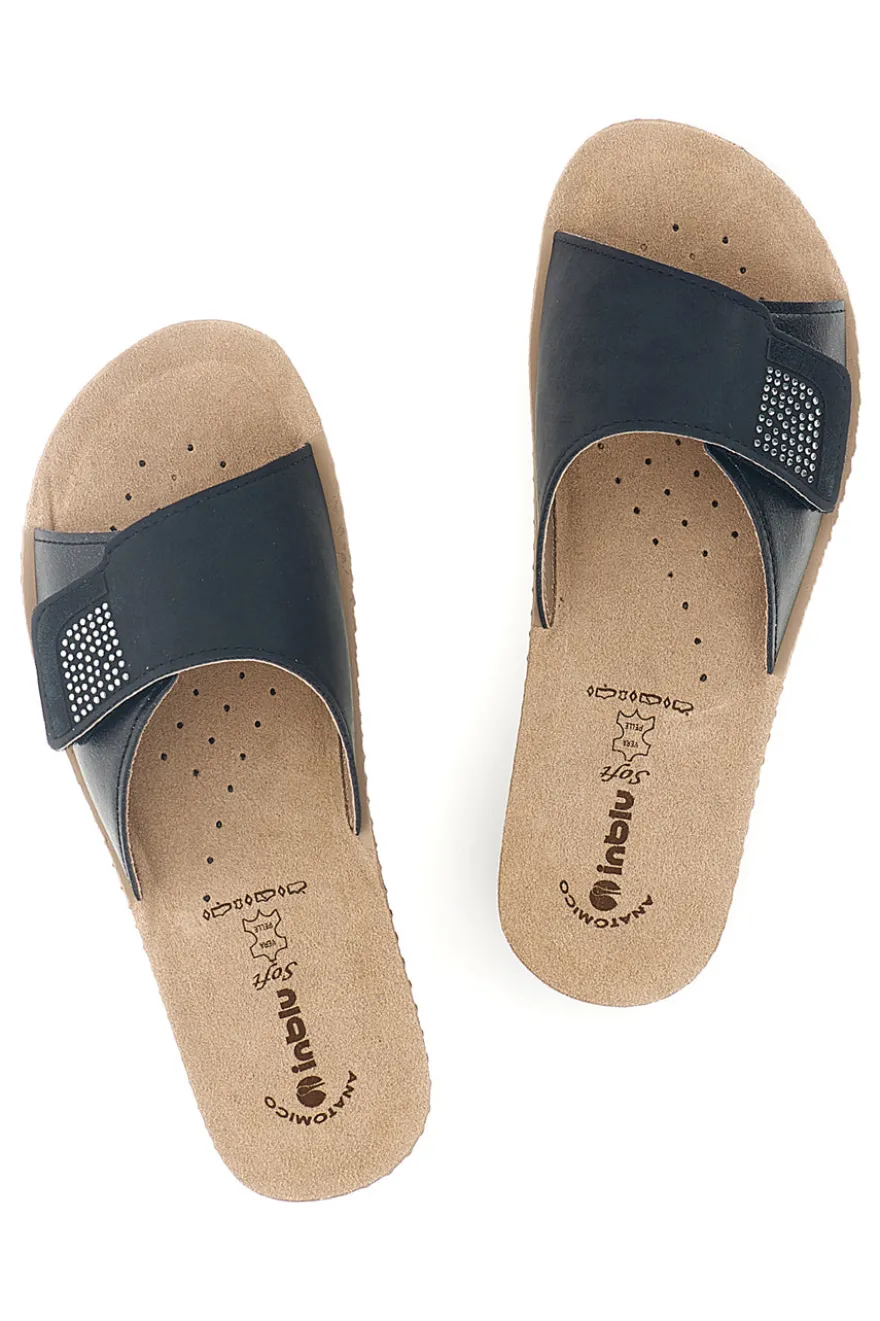 Ciabatte Nero Fascia Con Strass Inblu 59 FC
