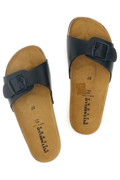 Ciabatte nero sottopiede in vera pelle Pittarello tierra 257A21030SR