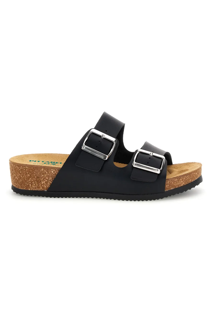 Ciabatte nero sottopiede in vera pelle Pittarello eco 293A350SR