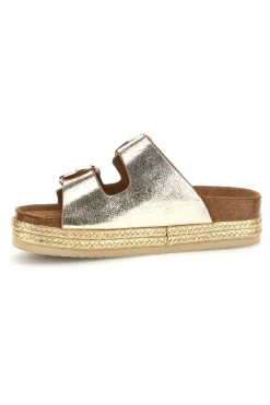 Ciabatte oro con doppia fibbia Superga S11T627