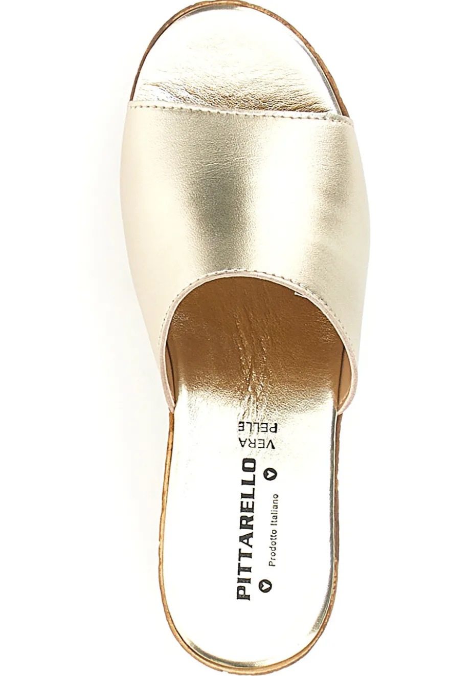 Ciabatte Oro con Fascia in Pelle Made in Italy PITTARELLO 233170428
