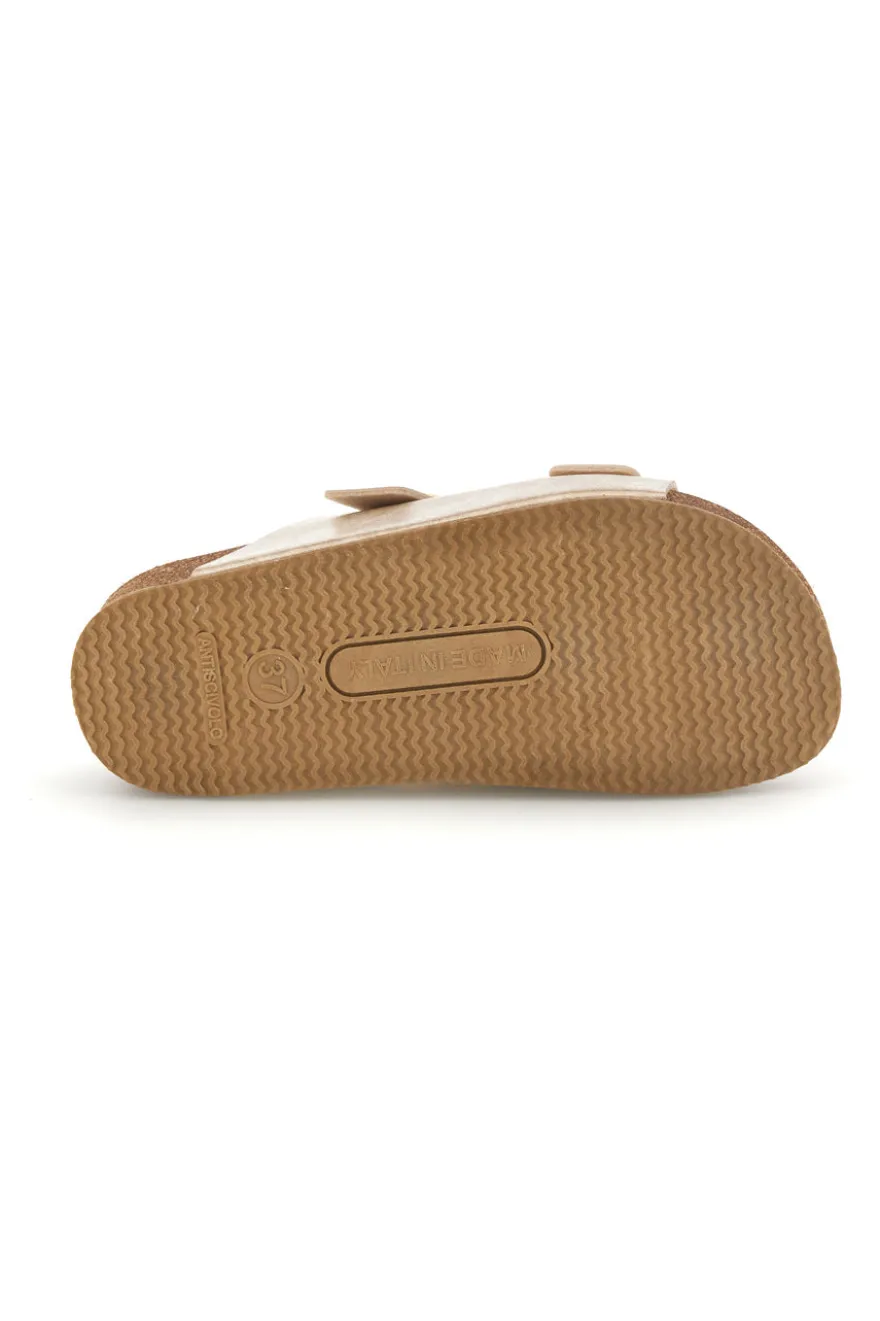 Ciabatte oro con sottopiede in vera pelle Pittarello Bio 250A20630S