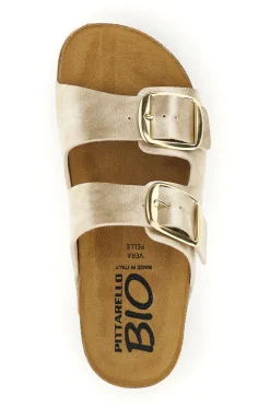 Ciabatte oro con sottopiede in vera pelle Pittarello Bio 250A20630S