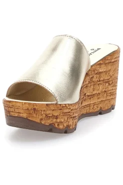 Ciabatte Oro Con Zeppa Effetto Sughero PITTARELLO 27623002