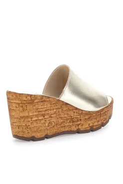 Ciabatte Oro Con Zeppa Effetto Sughero PITTARELLO 27623002