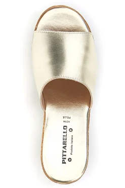 Ciabatte Oro con zeppa in vera pelle Made in Italy Pittarello 23317428
