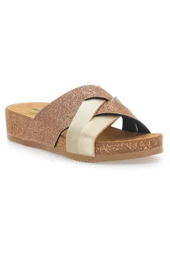 Ciabatte oro rosa glitter con plantare comfort PITTARELLO ECO 293A520SR