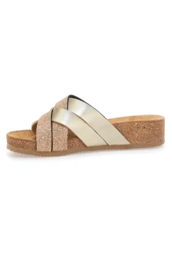 Ciabatte oro rosa glitter con plantare comfort PITTARELLO ECO 293A520SR