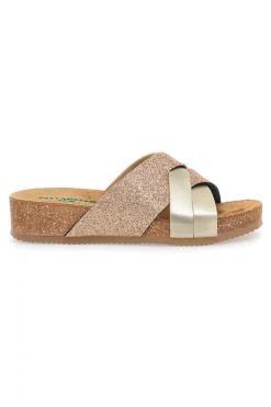 Ciabatte oro rosa glitter con plantare comfort PITTARELLO ECO 293A520SR