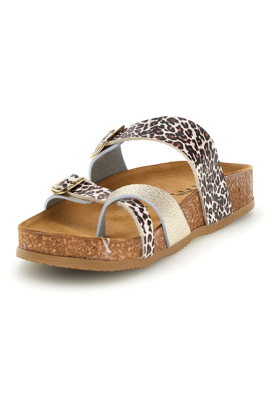 Ciabatte oro stampa animalier Pittarello Tierra 335A312SR