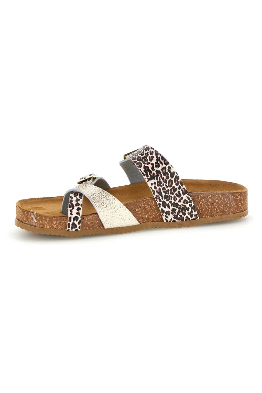 Ciabatte oro stampa animalier Pittarello Tierra 335A312SR
