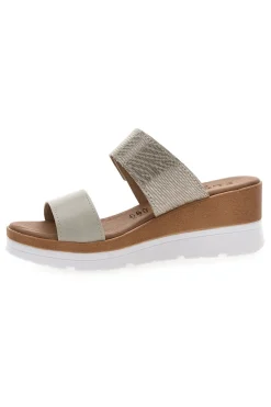 Ciabatte Perla con Zeppa A Contrasto Bianca e Velcro Regolabile PLOCADI 11073143