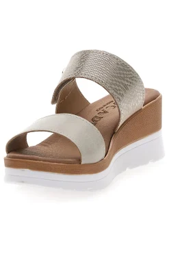 Ciabatte Perla con Zeppa A Contrasto Bianca e Velcro Regolabile PLOCADI 11073143