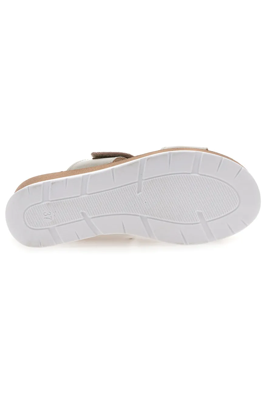 Ciabatte Perla con Zeppa A Contrasto Bianca e Velcro Regolabile PLOCADI 11073143