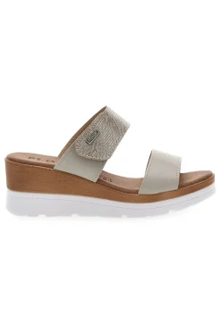 Ciabatte Perla con Zeppa A Contrasto Bianca e Velcro Regolabile PLOCADI 11073143