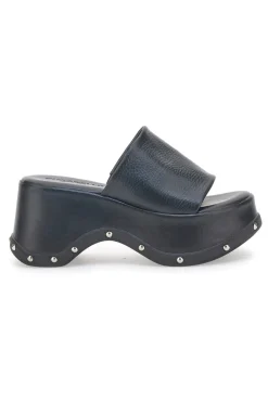 Ciabatte Platform Nere in Pelle Pittarello 5765