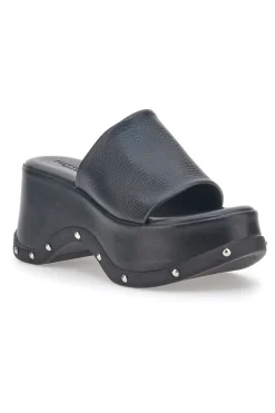 Ciabatte Platform Nere in Pelle Pittarello 5765