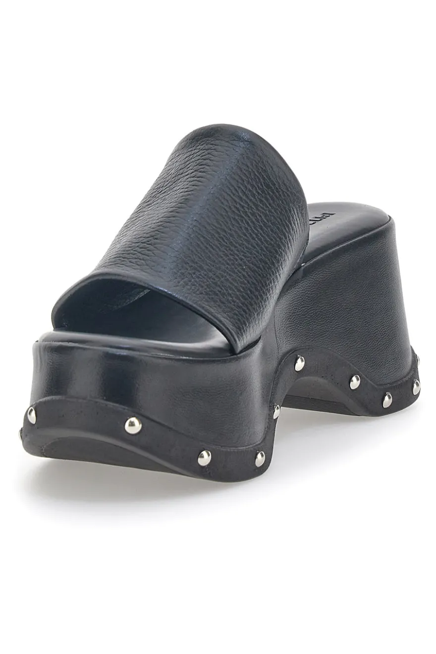 Ciabatte Platform Nere in Pelle Pittarello 5765
