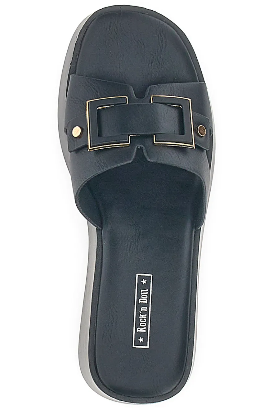Ciabatte Platform Nere Rock'n Doll 390275