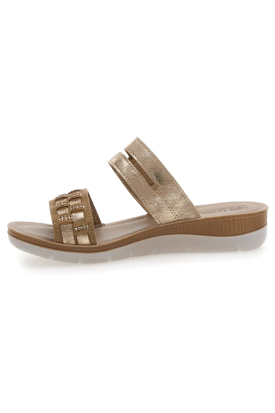 Ciabatte Platino Con Doppia Fascia Inblu 35 BV
