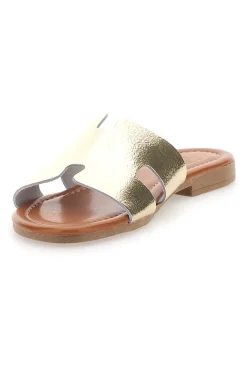 Ciabatte Platino Con Tomaia in Pelle Made in Italy Prima Riga 02
