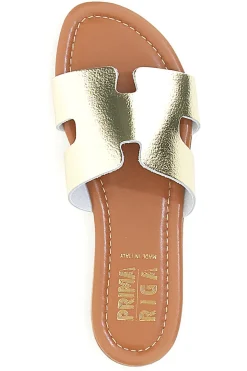 Ciabatte Platino Con Tomaia in Pelle Made in Italy Prima Riga 02