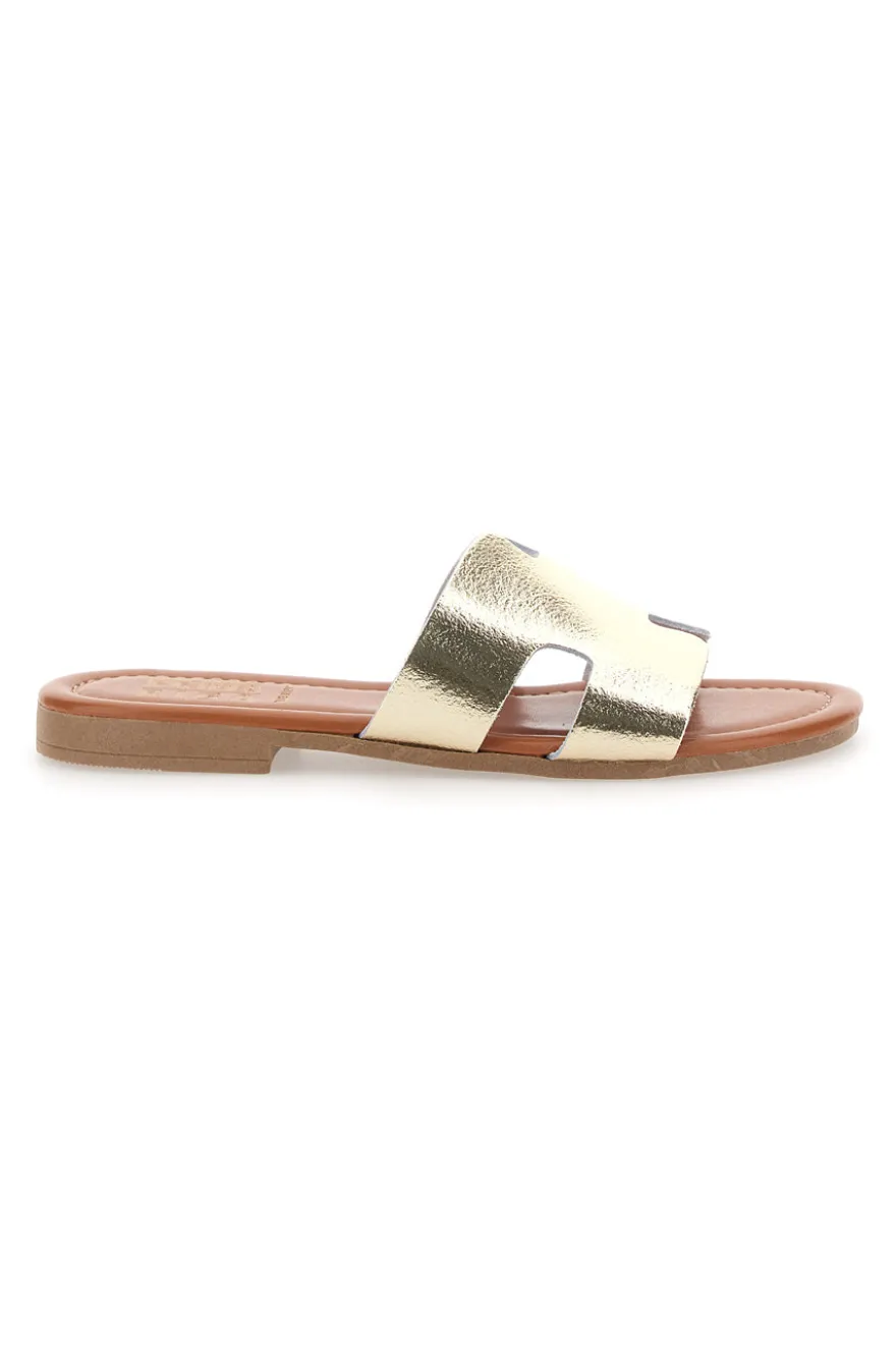 Ciabatte Platino Con Tomaia in Pelle Made in Italy Prima Riga 02