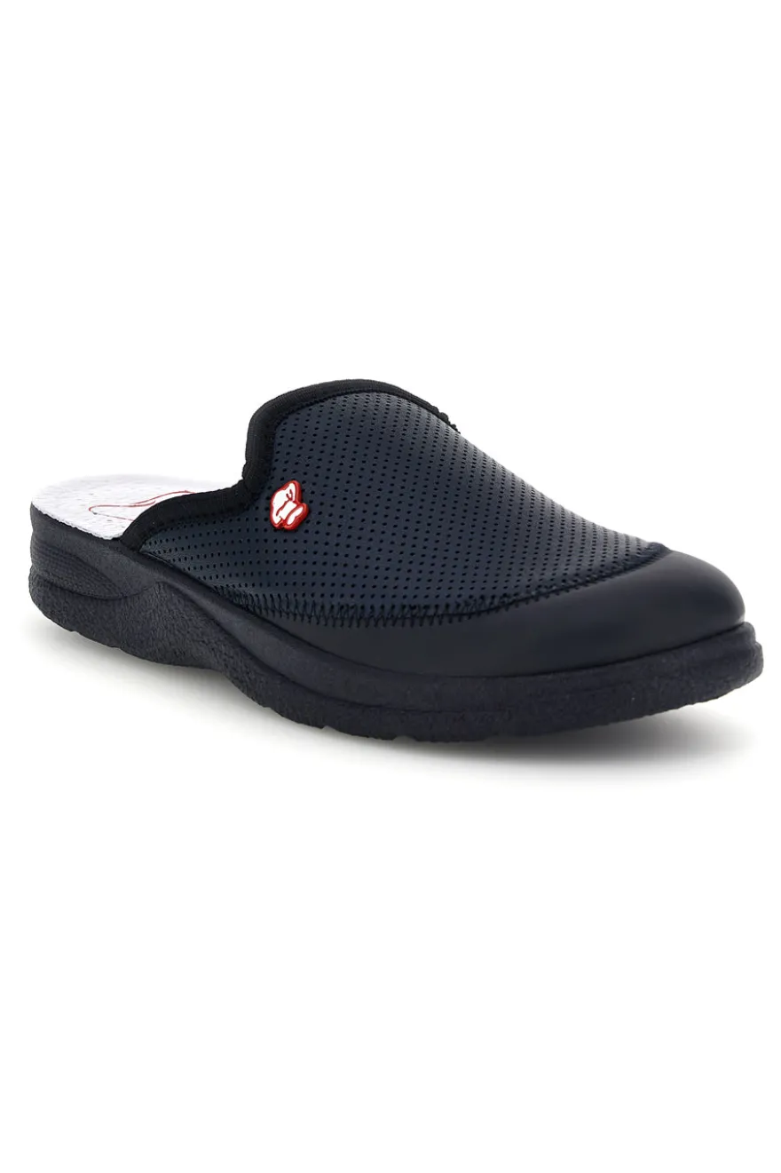 Ciabatte professionali blu in vera pelle Mr. chef 653