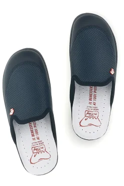 Ciabatte professionali blu in vera pelle Mr. chef 653