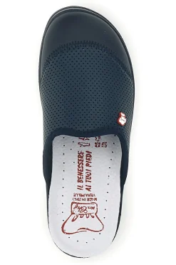 Ciabatte Professionali Blu in Vera Pelle Made in Italy Mrs chef 1753