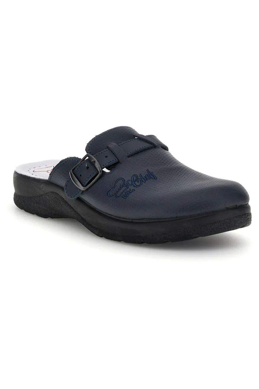 Ciabatte professionali blu in vera pelle Mr. chef 8015