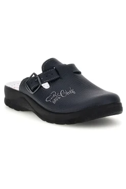 Ciabatte professionali blu in vera pelle Made in Italy Mrs Chef 8005