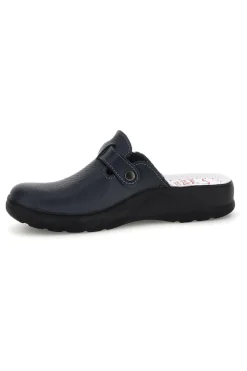 Ciabatte professionali blu in vera pelle Made in Italy Mrs Chef 8005