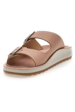 Ciabatte rosa con doppia fibbia e fondo comfort FLY FLOT 77077ZZ
