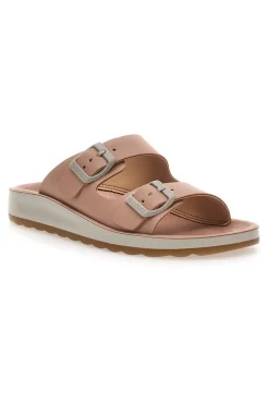 Ciabatte rosa con doppia fibbia e fondo comfort FLY FLOT 77077ZZ