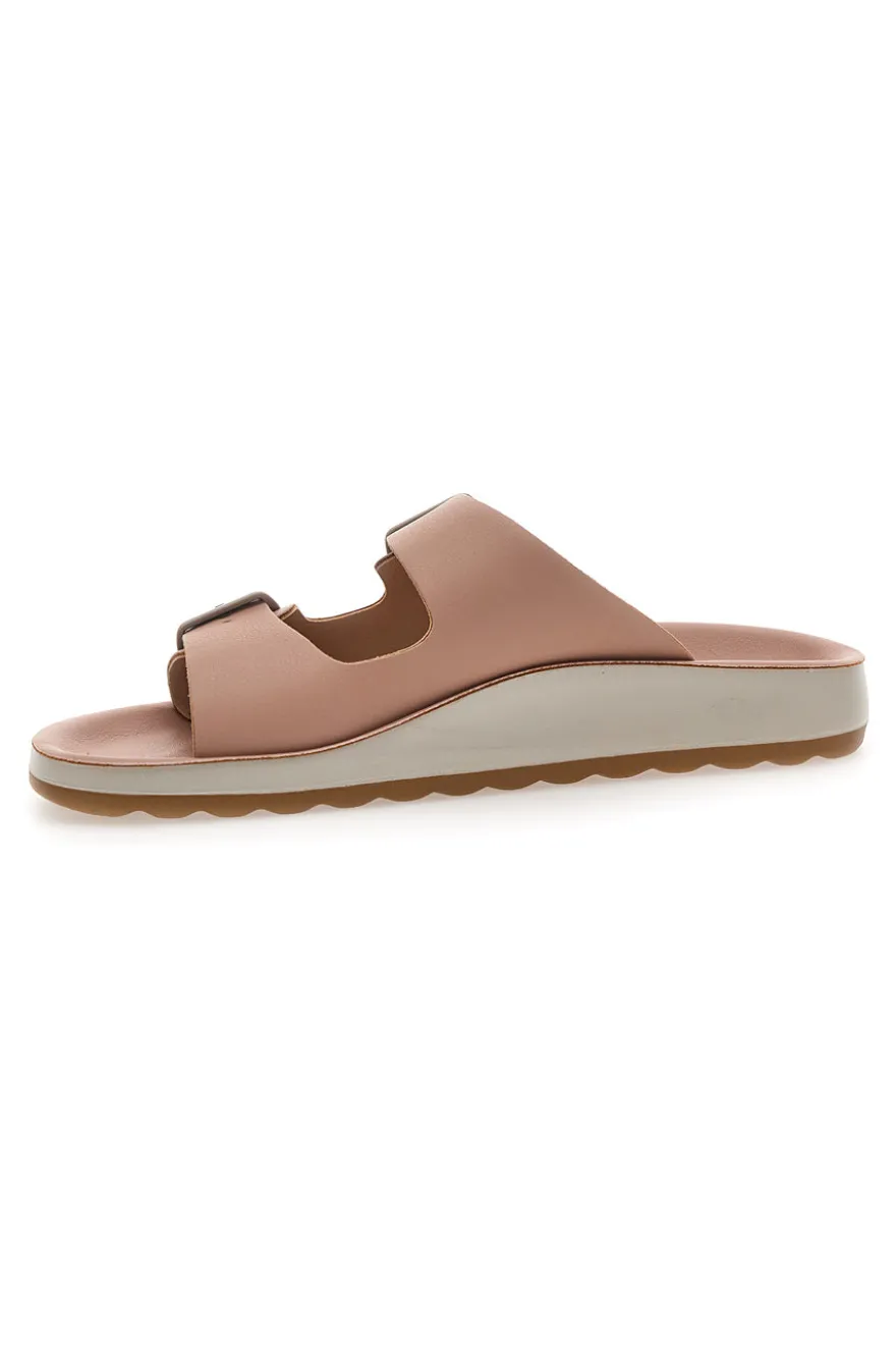 Ciabatte rosa con doppia fibbia e fondo comfort FLY FLOT 77077ZZ
