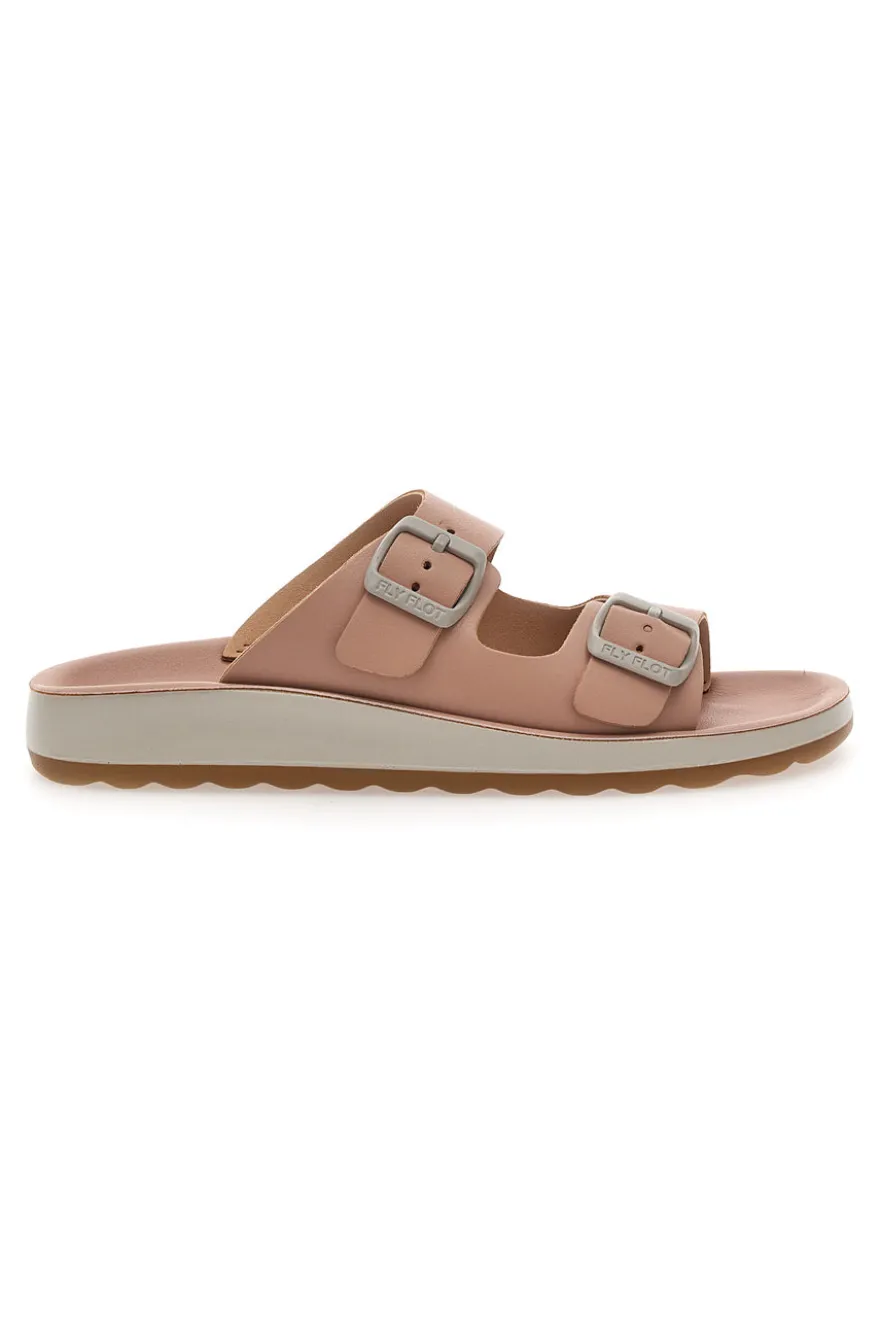 Ciabatte rosa con doppia fibbia e fondo comfort FLY FLOT 77077ZZ