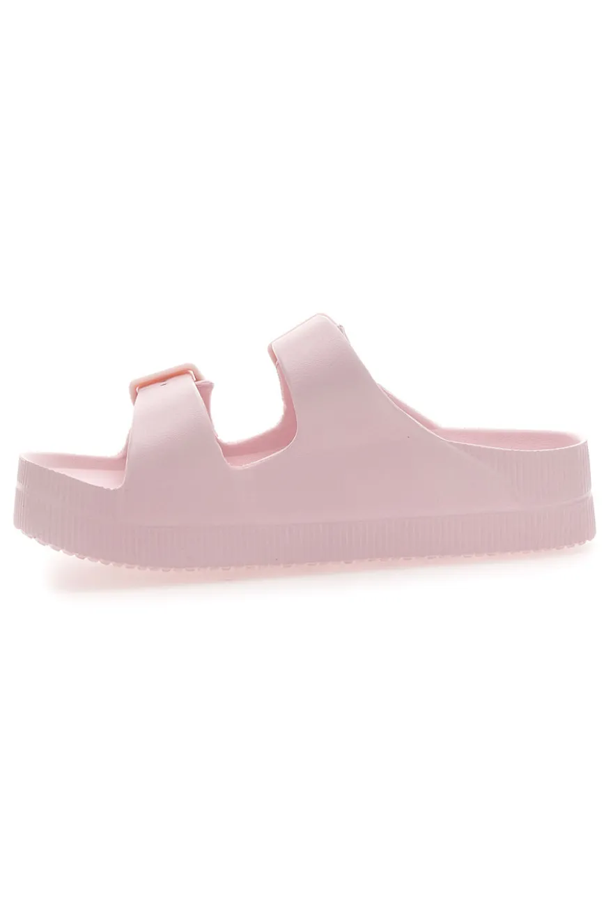 Ciabatte rosa con doppia fibbia in gomma 2T2L HM07
