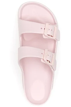 Ciabatte rosa con doppia fibbia in gomma 2T2L HM07