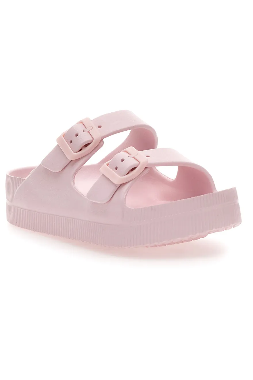 Ciabatte rosa con doppia fibbia in gomma 2T2L HM07