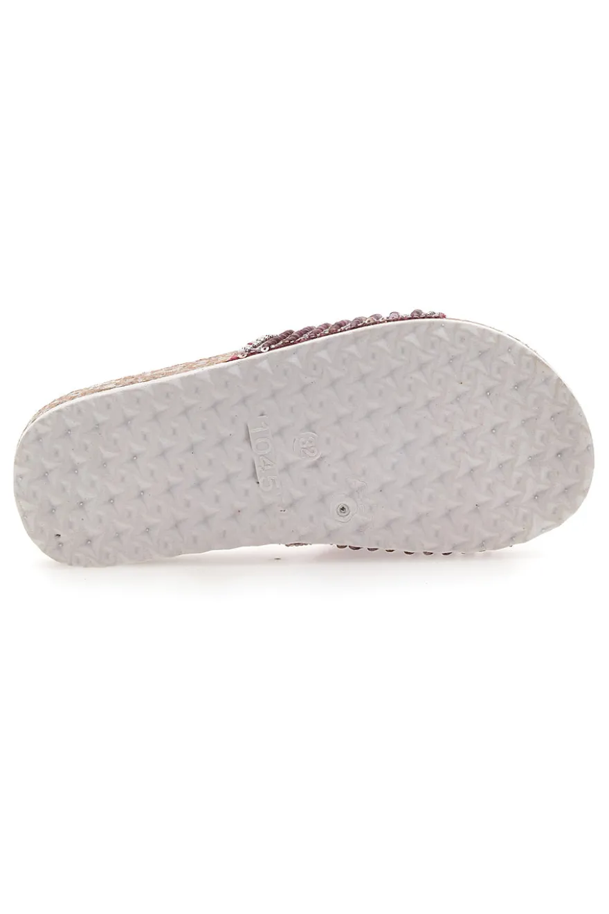 Ciabatte rosa con fantasia a perline etnica Pitt Kids 14502