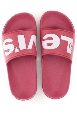 Ciabatte rosa con fascia logo Levi's VPOL0240S