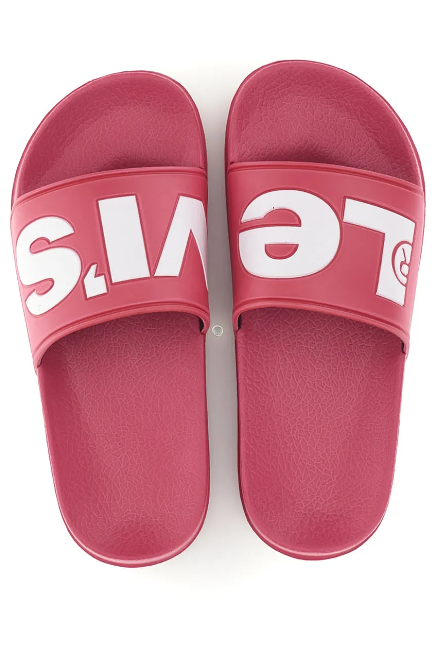 Ciabatte rosa con fascia logo Levi's VPOL0240S