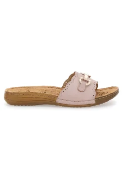 Ciabatte Rosa Con Sottopiede in Vera Pelle Tiglio 4310