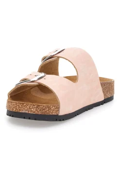 Ciabatte rosa doppia fibbia sottopiede in pelle suola antiscivolo Pittarello Green walk 335CF20630SR