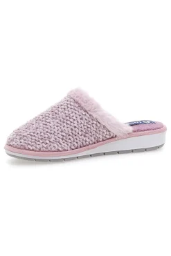 Ciabatte rosa in tessuto peluche con cuore Inblu 110 LB