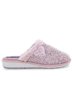 Ciabatte rosa in tessuto peluche con cuore Inblu 110 LB