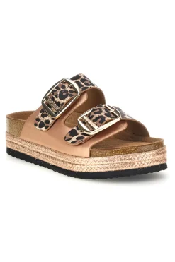 Ciabatte rosa oro con doppia fibbia Superga S11U421