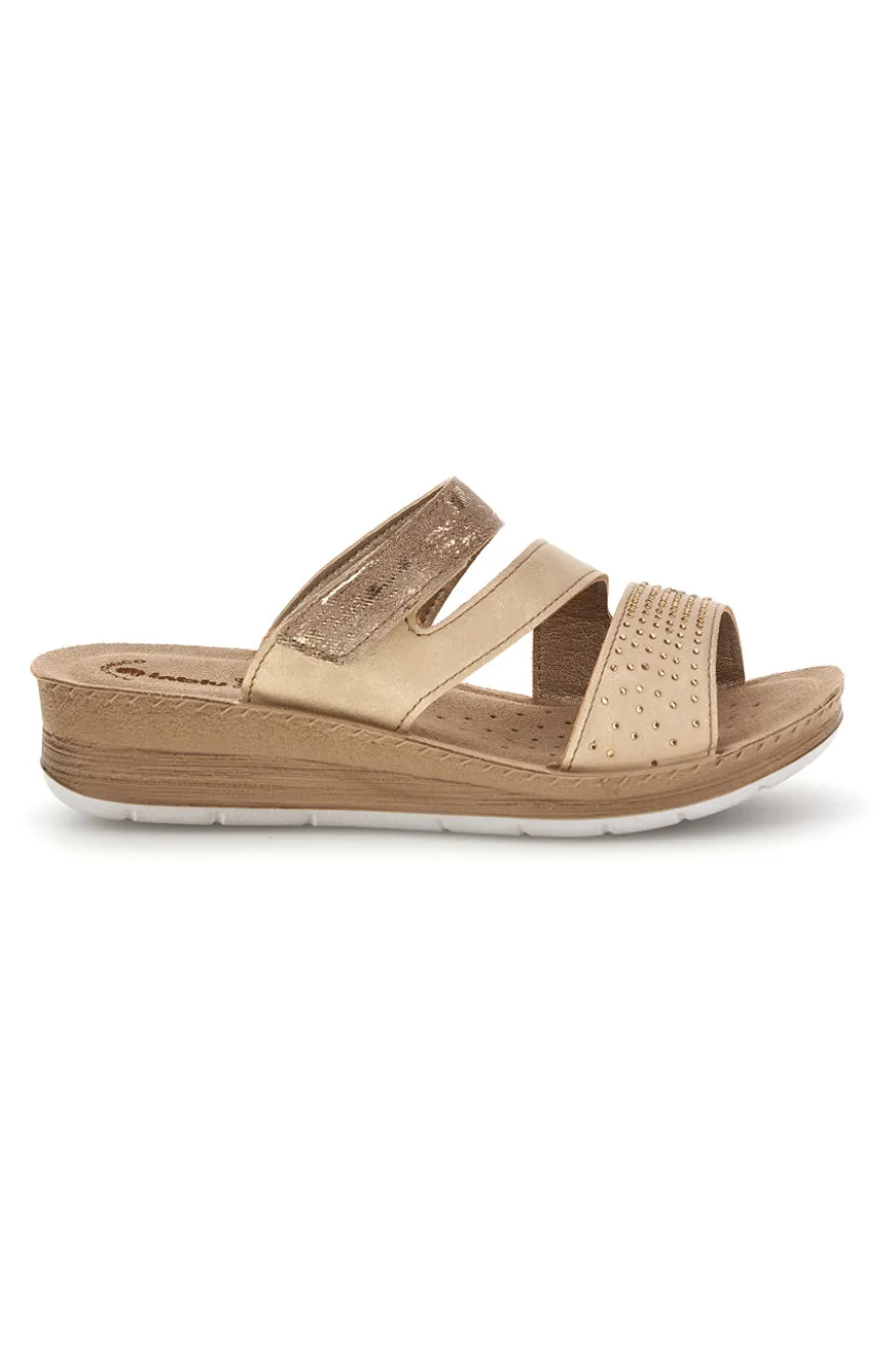 Ciabatte Sabbia con sottopiede in pelle Inblu 62 FC